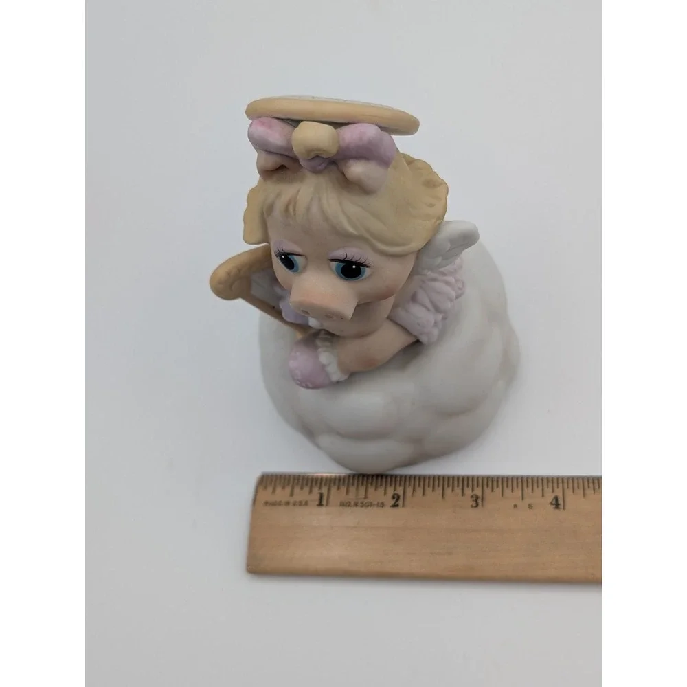 Vintage Muppet Babies Miss Piggy Angel Music Box Brahms Lullaby Tune Enesco 1983